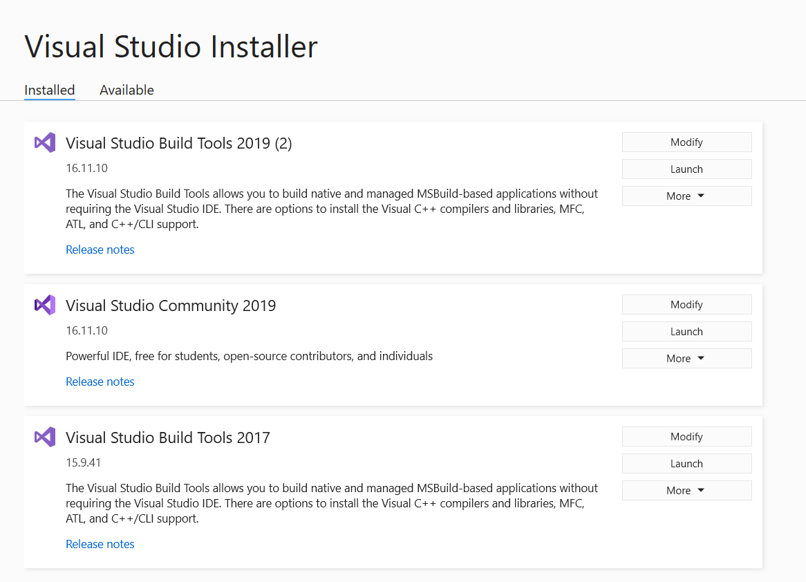 Visual Studio Installer